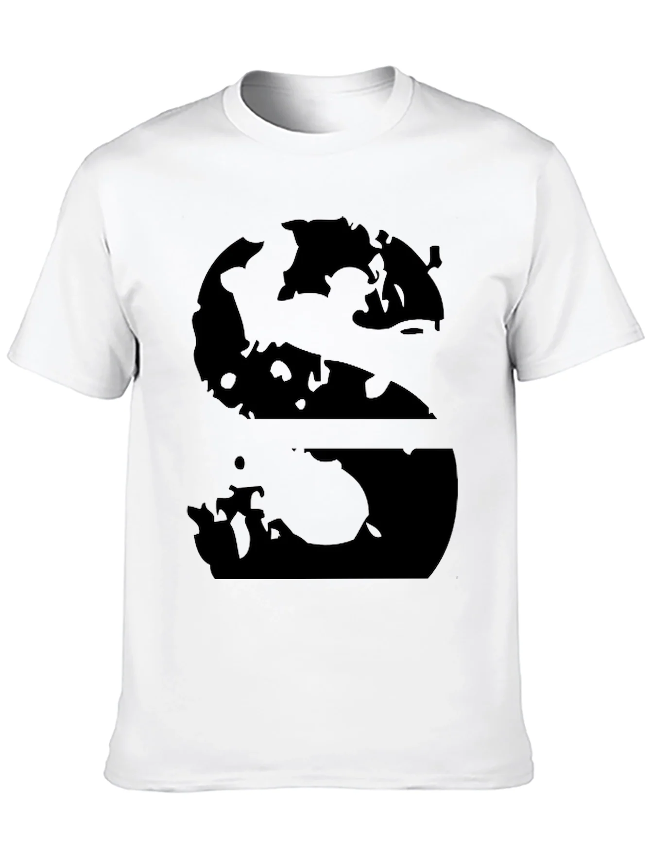 Abstract S Graphic Black T-Shirt
