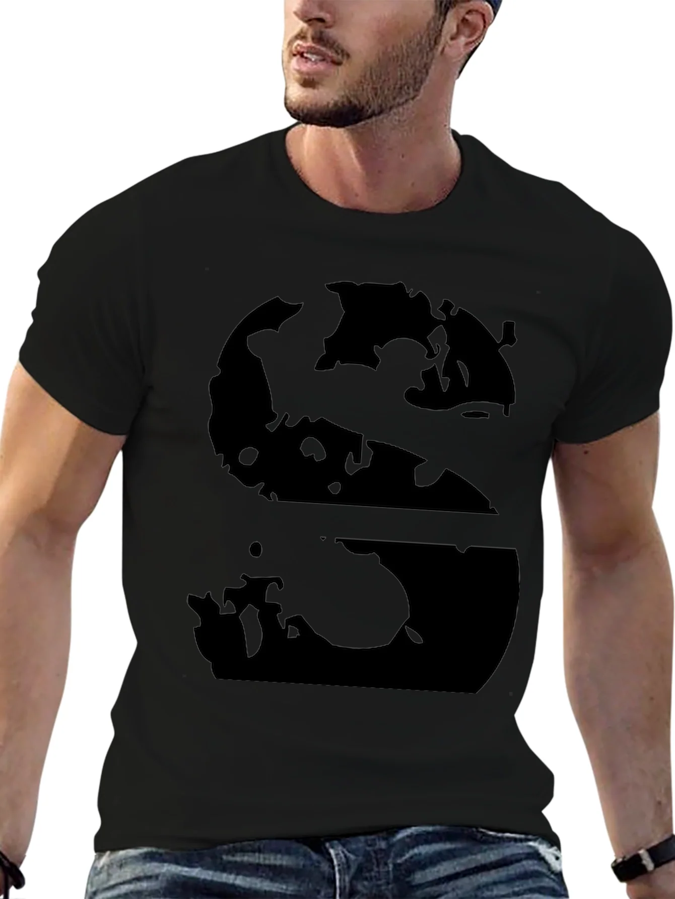 Abstract S Graphic Black T-Shirt