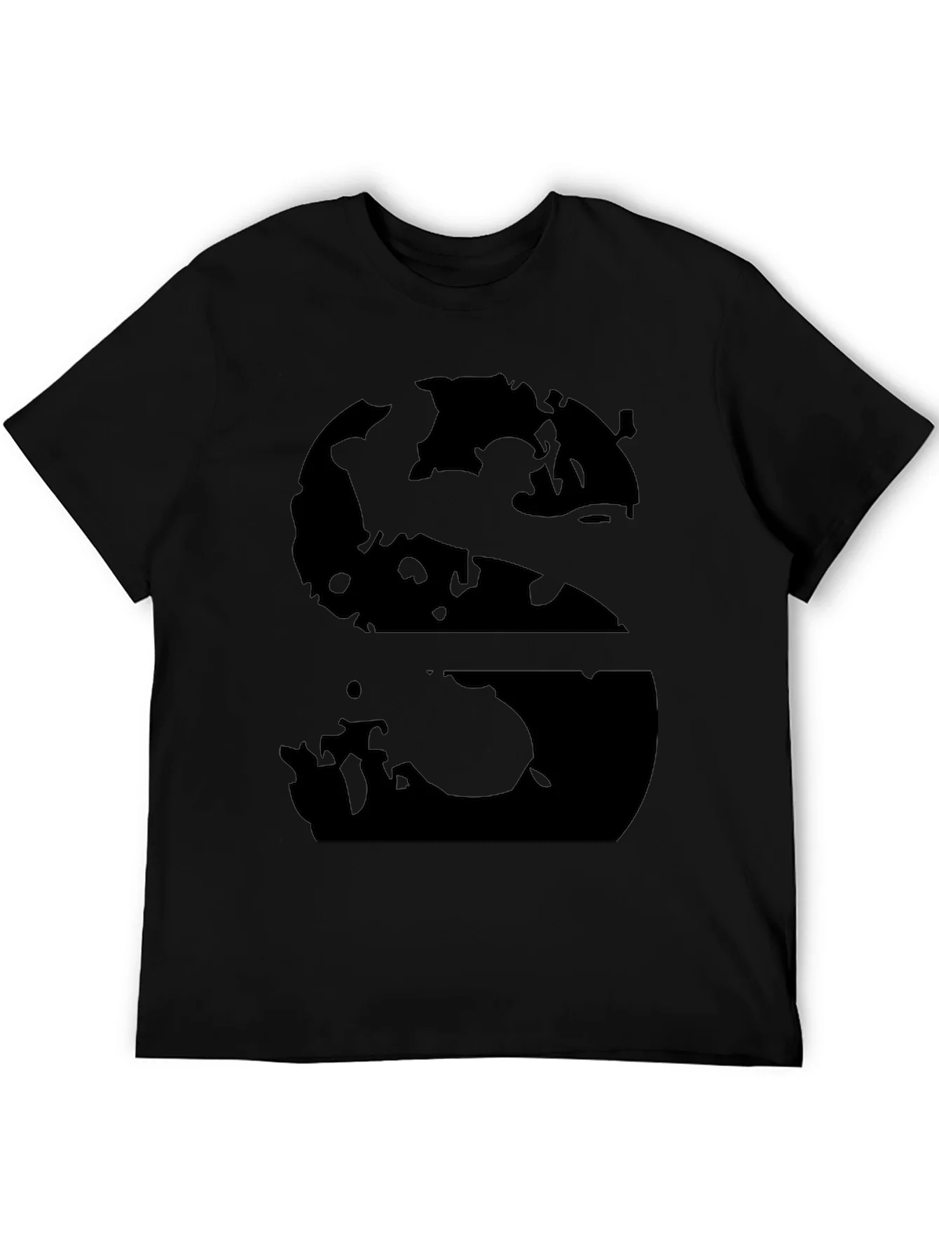 Abstract S Graphic Black T-Shirt