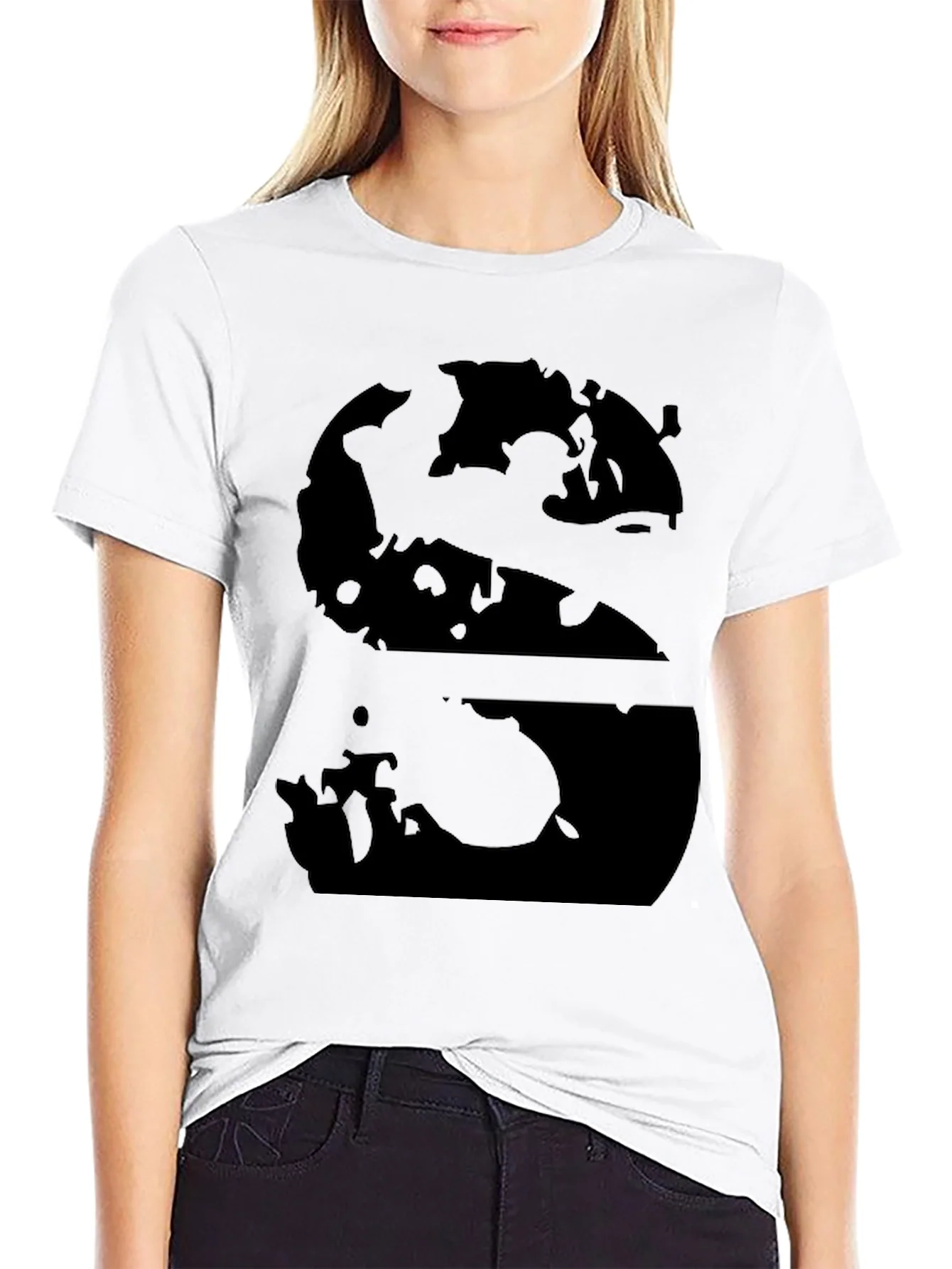 Abstract S Graphic Black T-Shirt