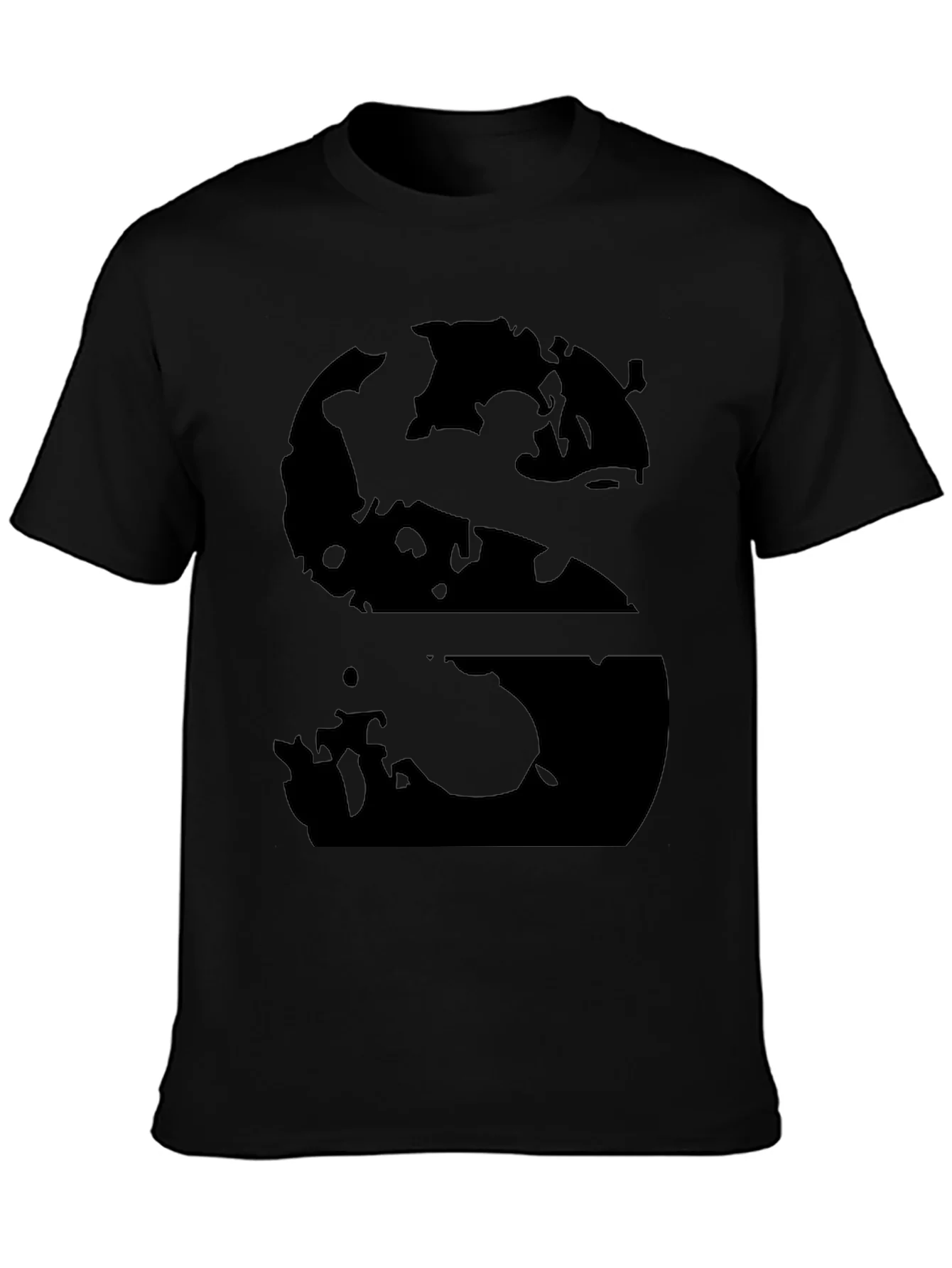 Abstract S Graphic Black T-Shirt