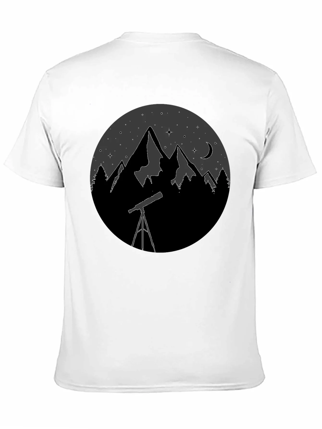 Night Sky Telescope Mountain Graphic Tee
