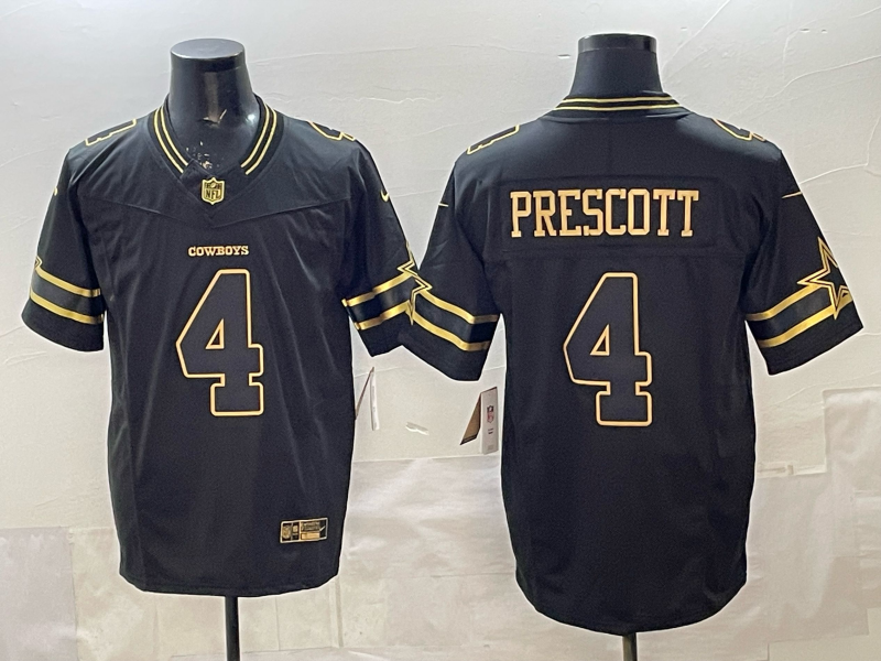 Men's Dallas Cowboys Dak Prescott Black Game Jersey
