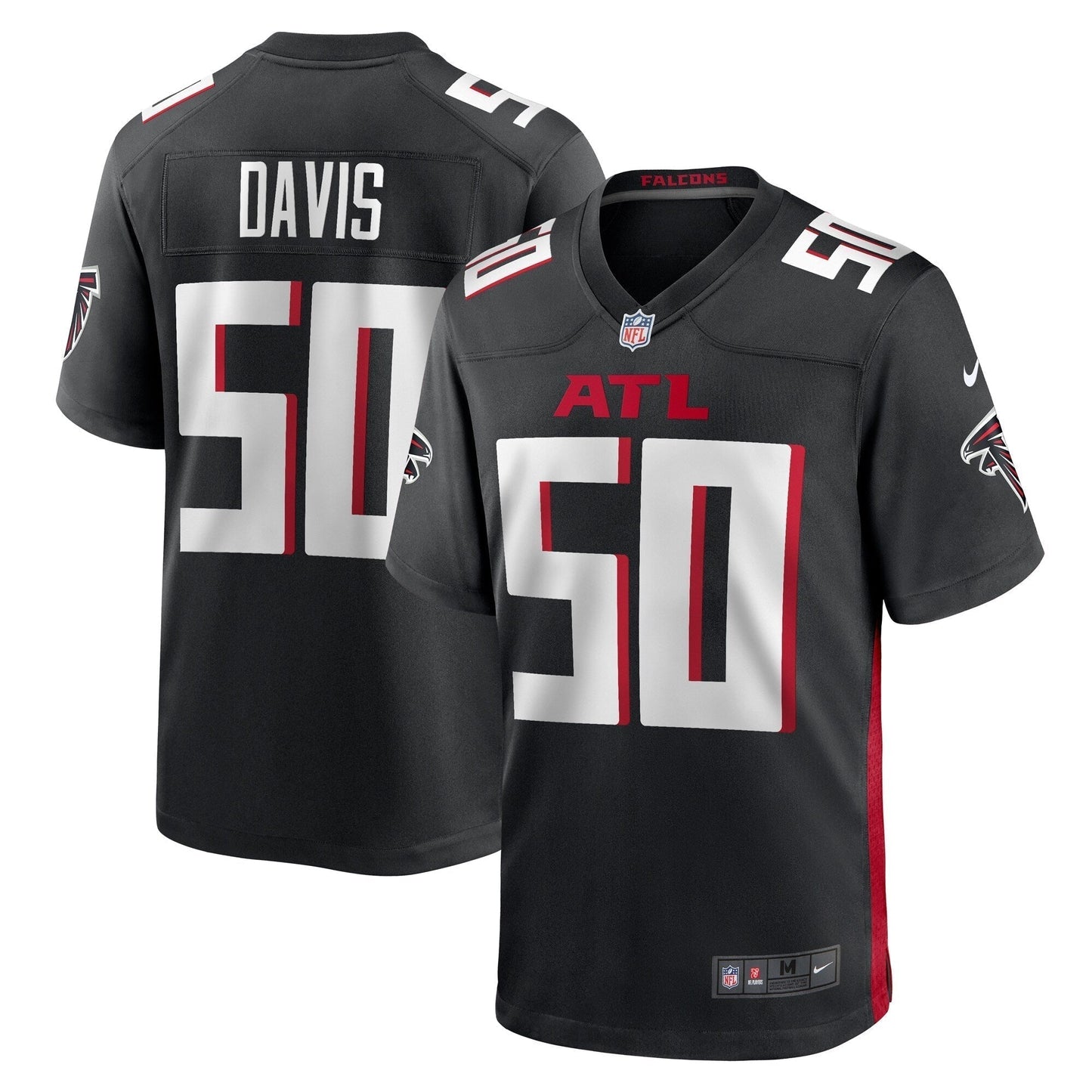 Tae Davis Atlanta Falcons  Team Game Jersey -  Black