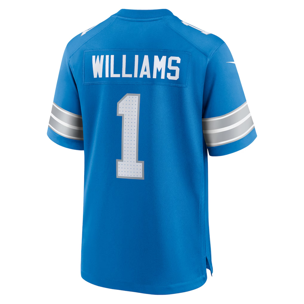 Men's  Jameson Williams Blue Detroit Lions Game Player Jersey
