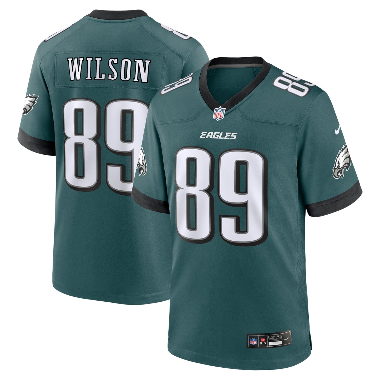 Johnny Wilson Philadelphia Eagles  Team Game Jersey - Midnight Green