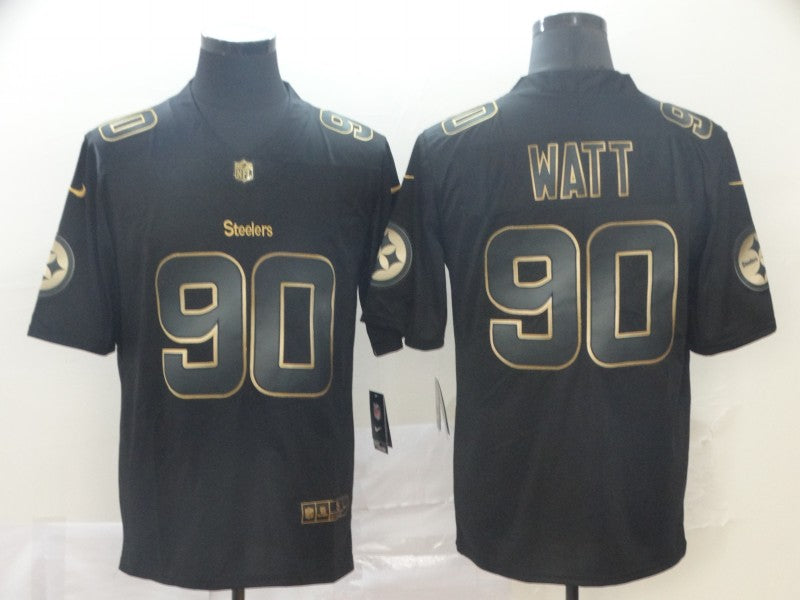Men's Pittsburgh Steelers #90 T.J. Watt Black Player Jersey1