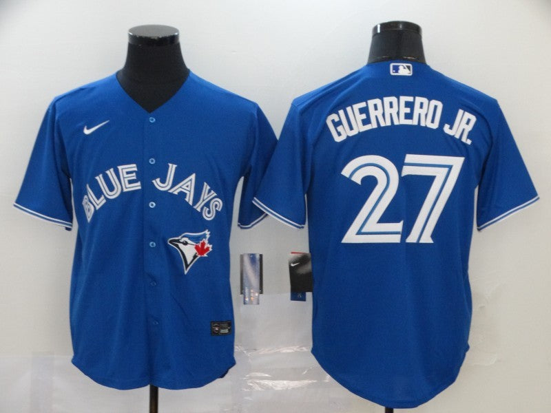 Men's Toronto Blue Jays1 Vladimir Guerrero Jr. #27 Blue Replica Baseball Jersey