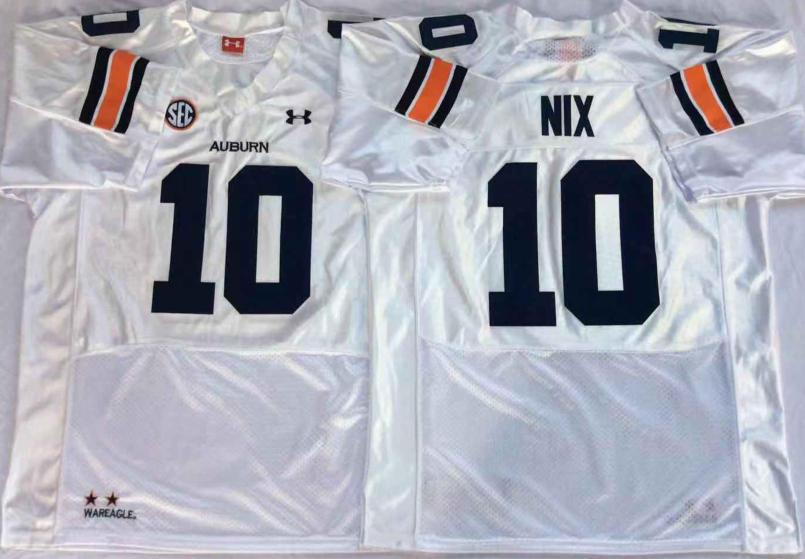 Men's Auburn Tigers Bo Nix White Player Game Jersey