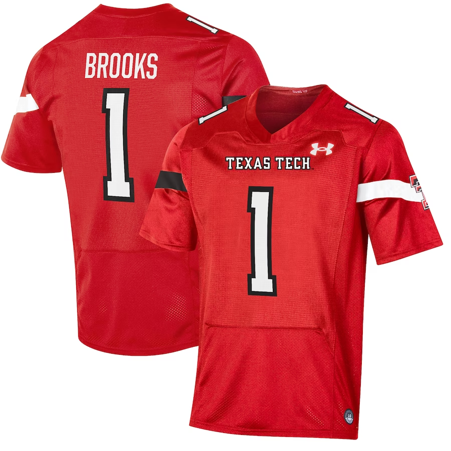 Men's Texas Tech Red Raiders Jordyn Brooks Red Player Game Jersey