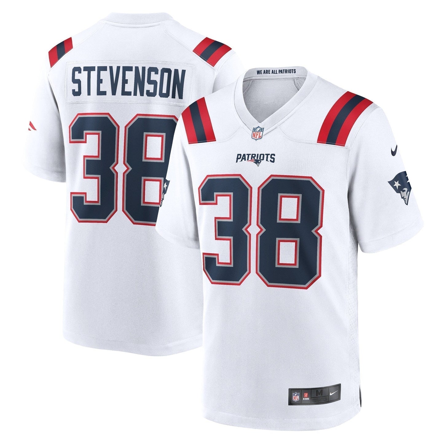 Rhamondre Stevenson New England Patriots  Game   Jersey - White