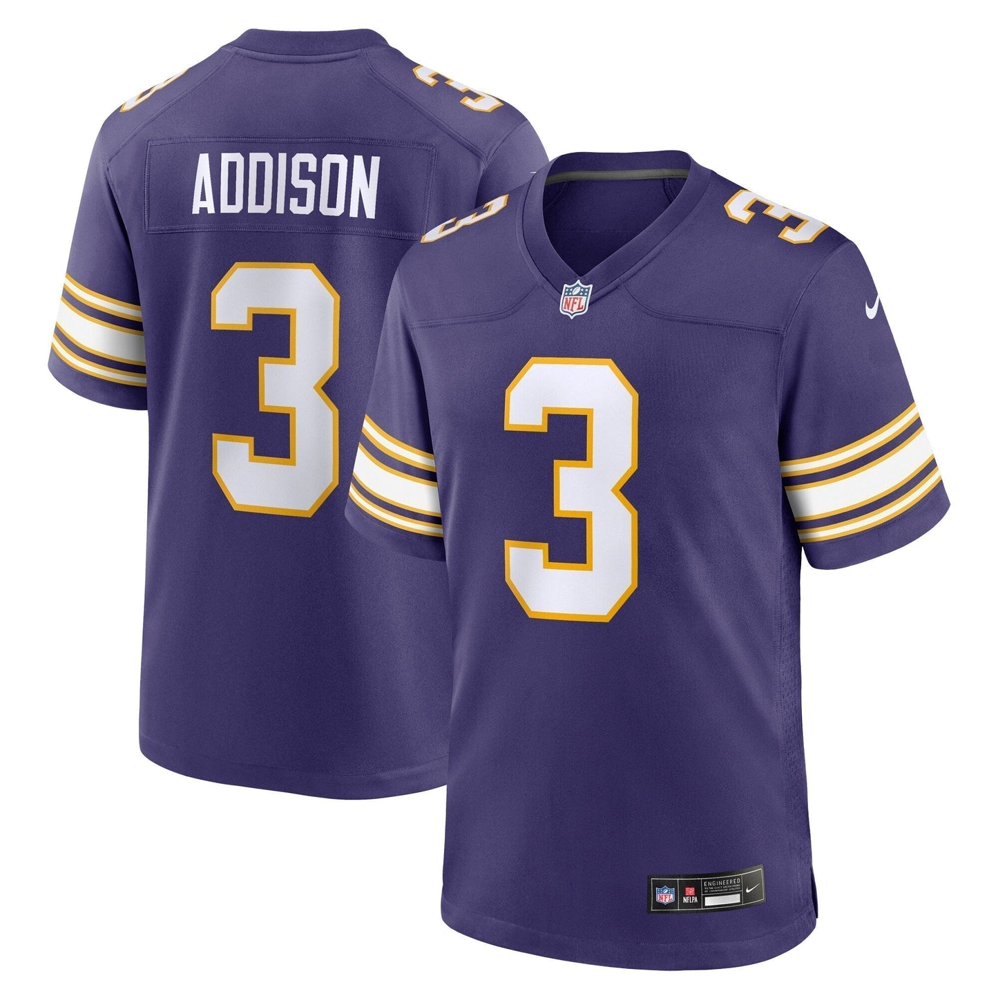 Jordan Addison Minnesota Vikings  Classic   Game Jersey - Purple