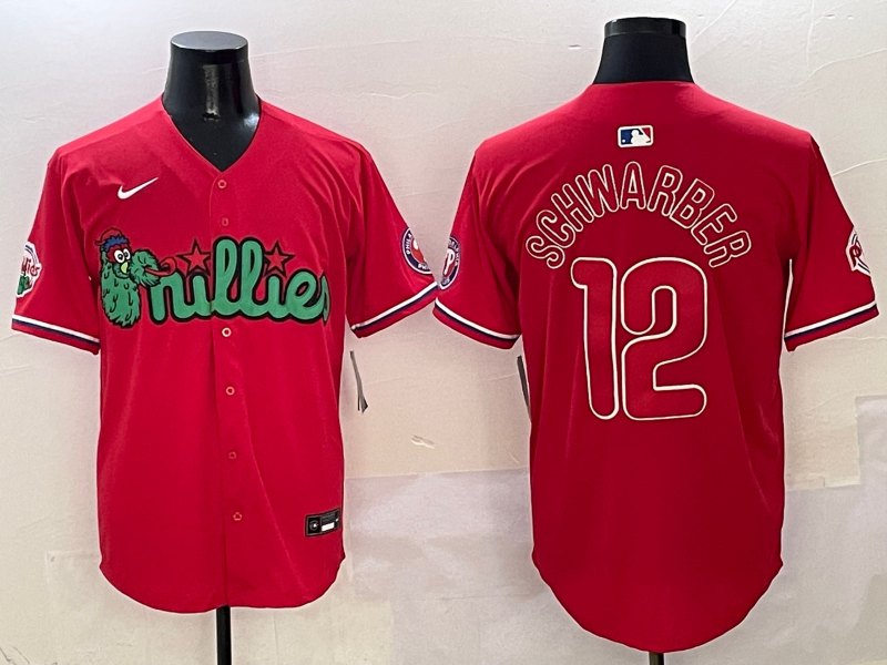Men's Philadelphia Phillies Kyle Schwarber Red Game Jersey