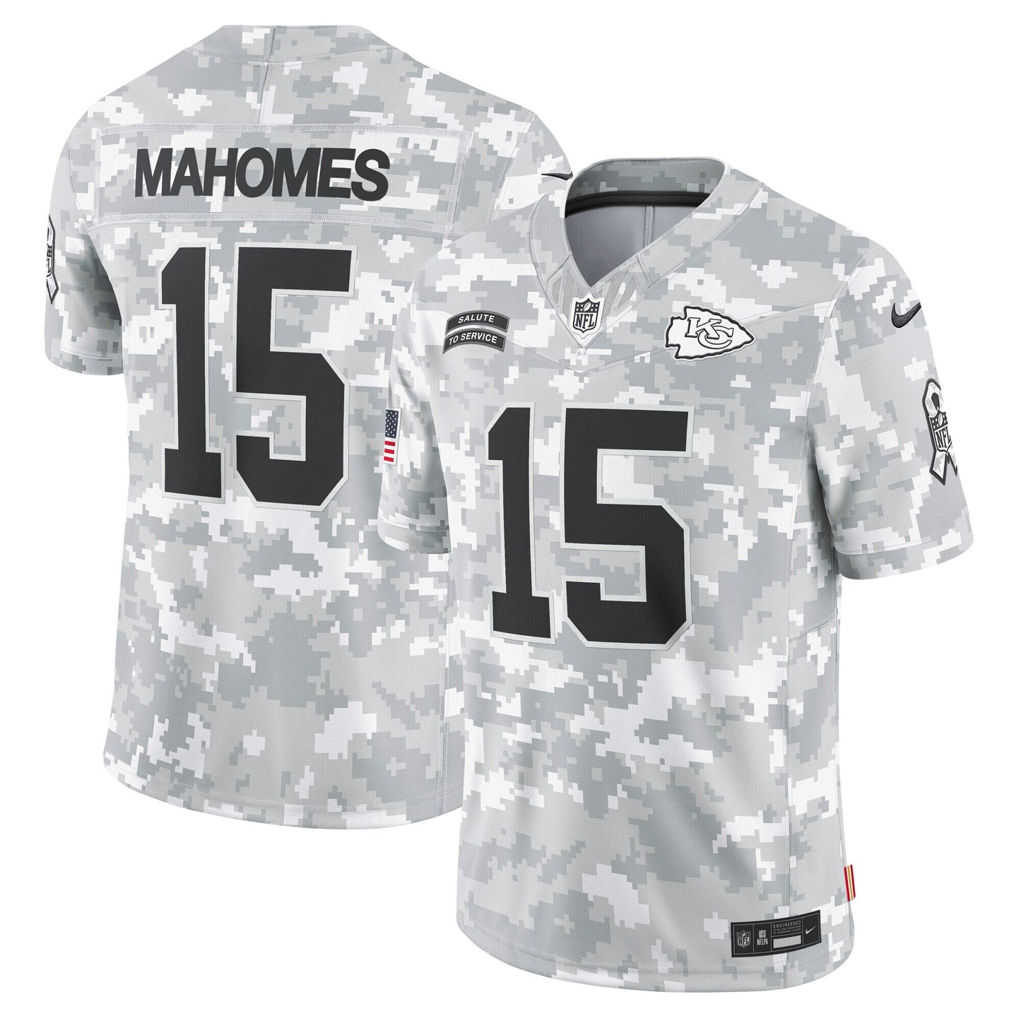 Patrick Mahomes Kansas City Chiefs  2024 Salute to Service Limited Jersey - Arctic Camo