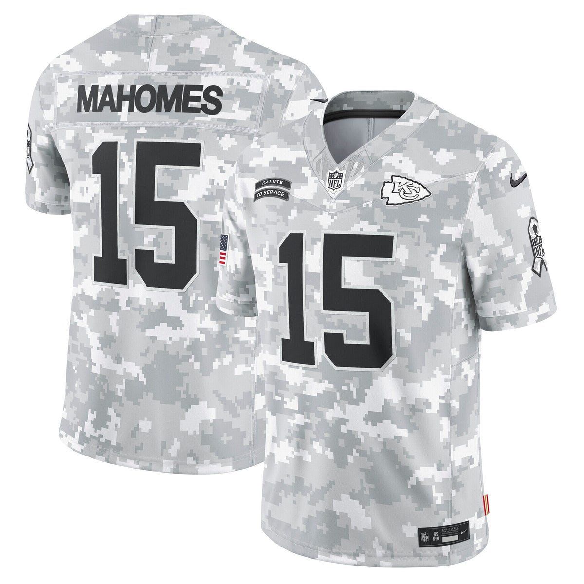 Patrick Mahomes Kansas City Chiefs  2024 Salute to Service Limited Jersey - Arctic Camo