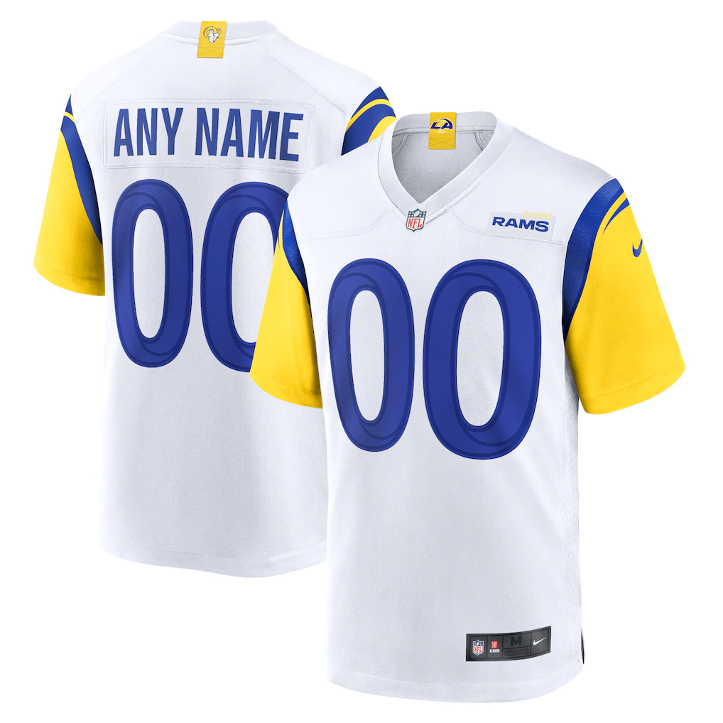 Men's Los Angeles Rams White Alternate Custom Game Jersey