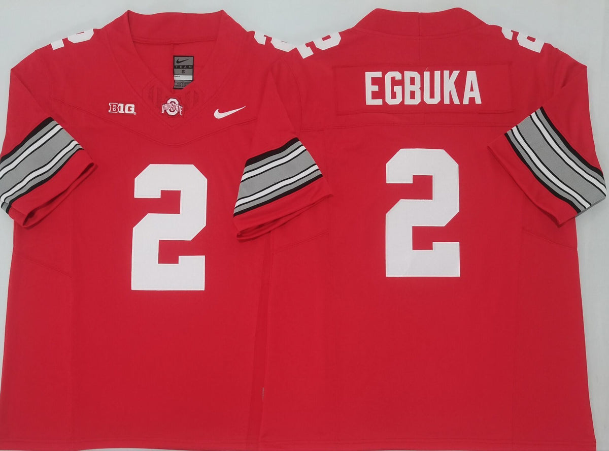 Men's Ohio State Buckeyes Emeka Egbuka Red Player Jersey