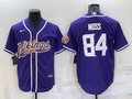 Men's Minnesota Vikings Randy Moss Purple Game Jersey Joint Edition