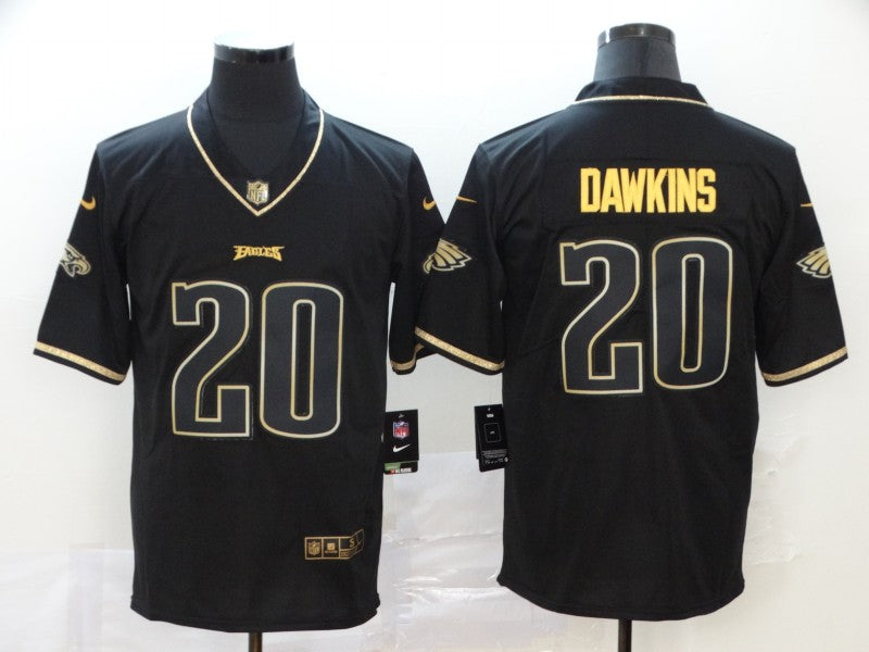 Men's Philadelphia Eagles Brian Dawkins #20 Black Game Player Jersey1