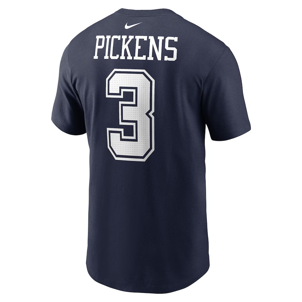 Men's Dallas Cowboys George Pickens  Navy Name & Number T-Shirt
