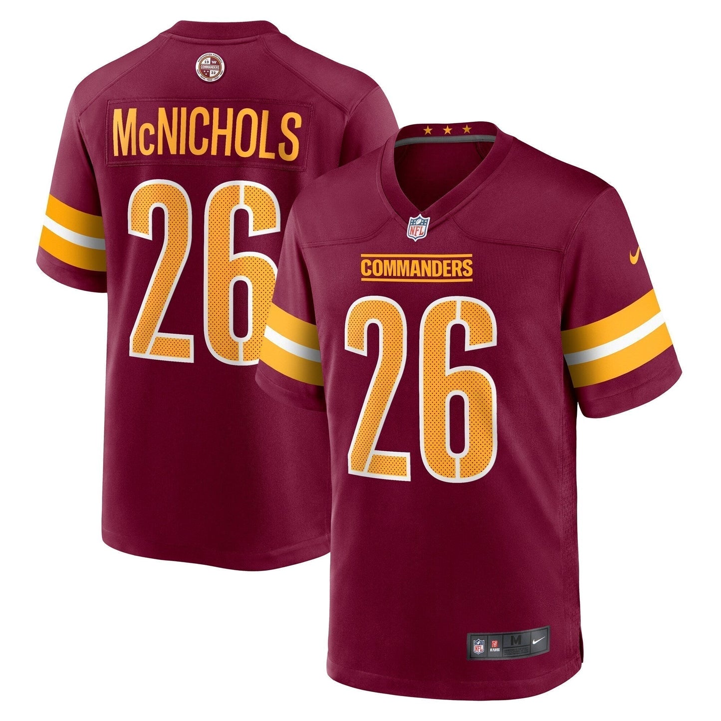 Jeremy McNichols Washington Commanders   Game Jersey -  Burgundy