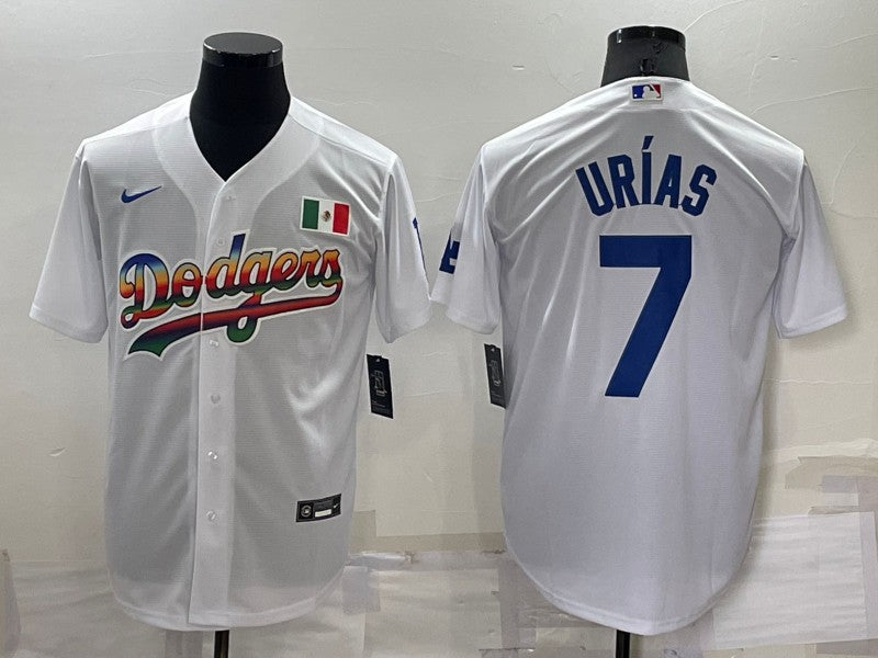Men's Los Angeles Dodgers Julio Urias White Authentic Game Jersey
