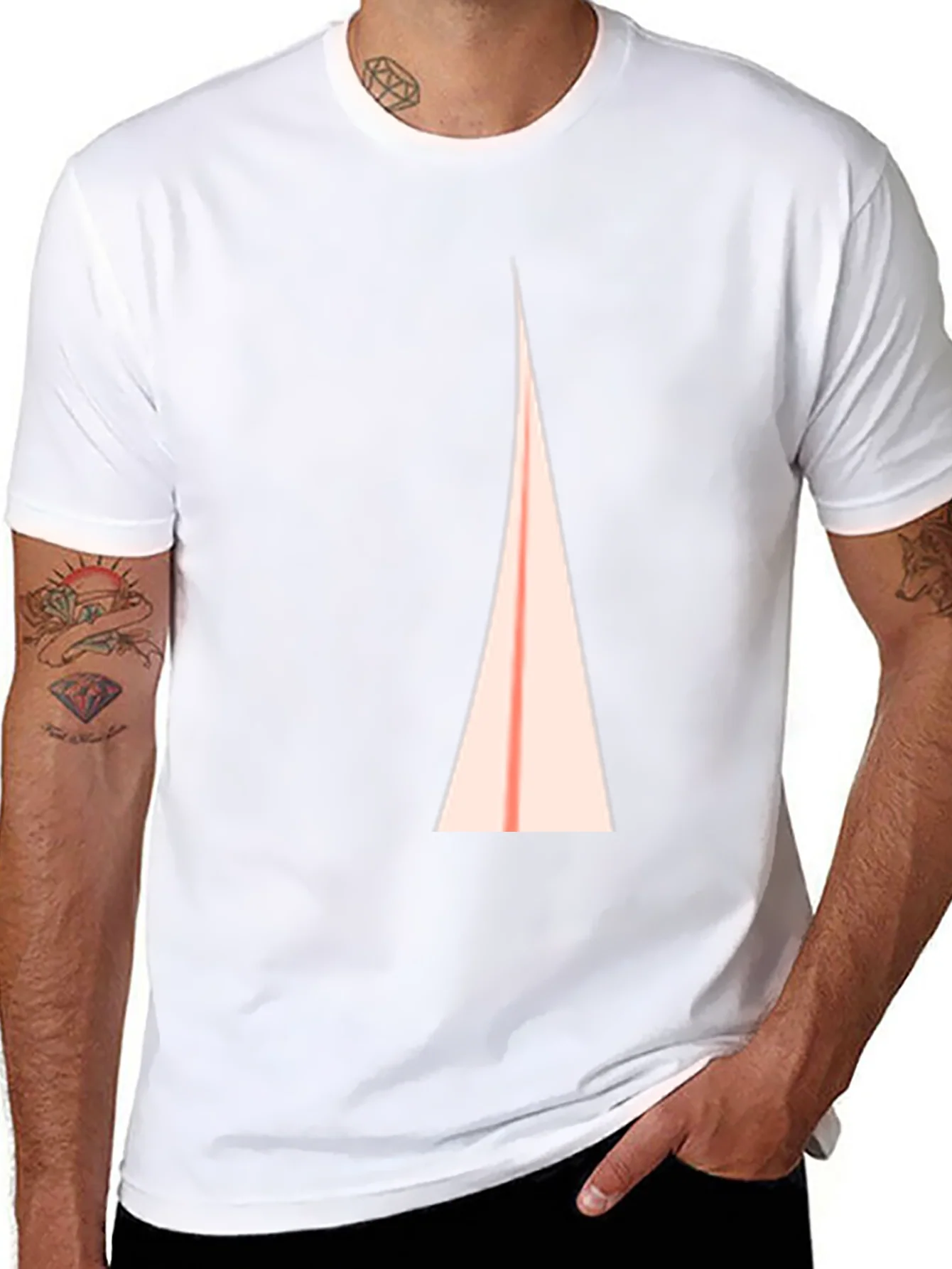 Abstract Triangle Graphic Tee - Modern Casual Shirt