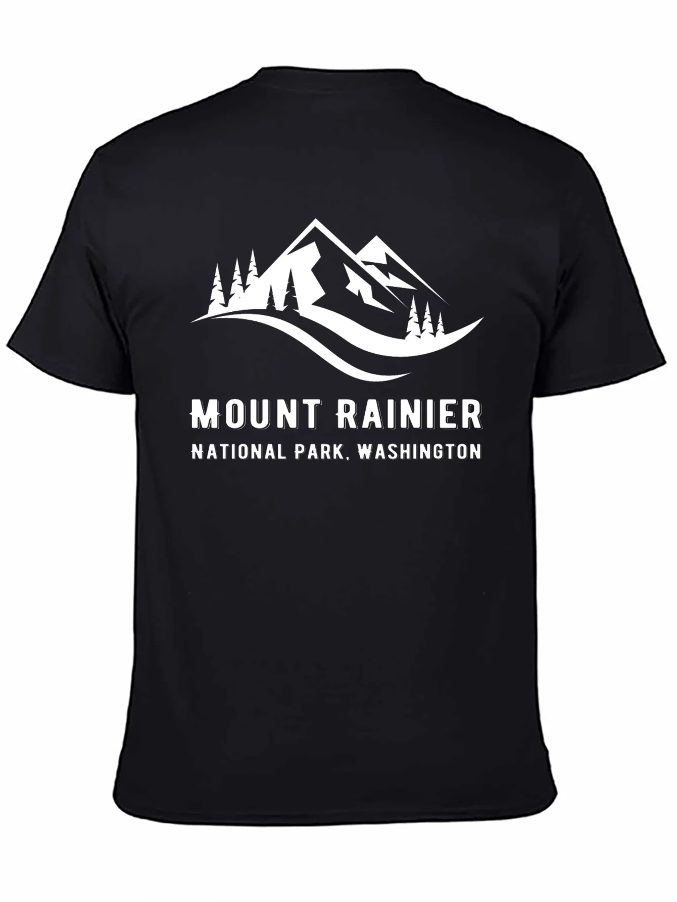 Mount Rainier National Park Black T-Shirt
