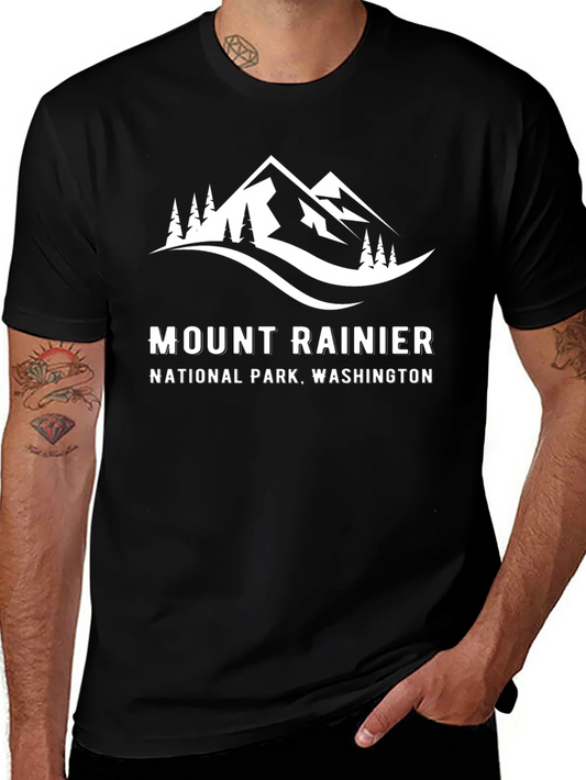 Mount Rainier National Park Black T-Shirt