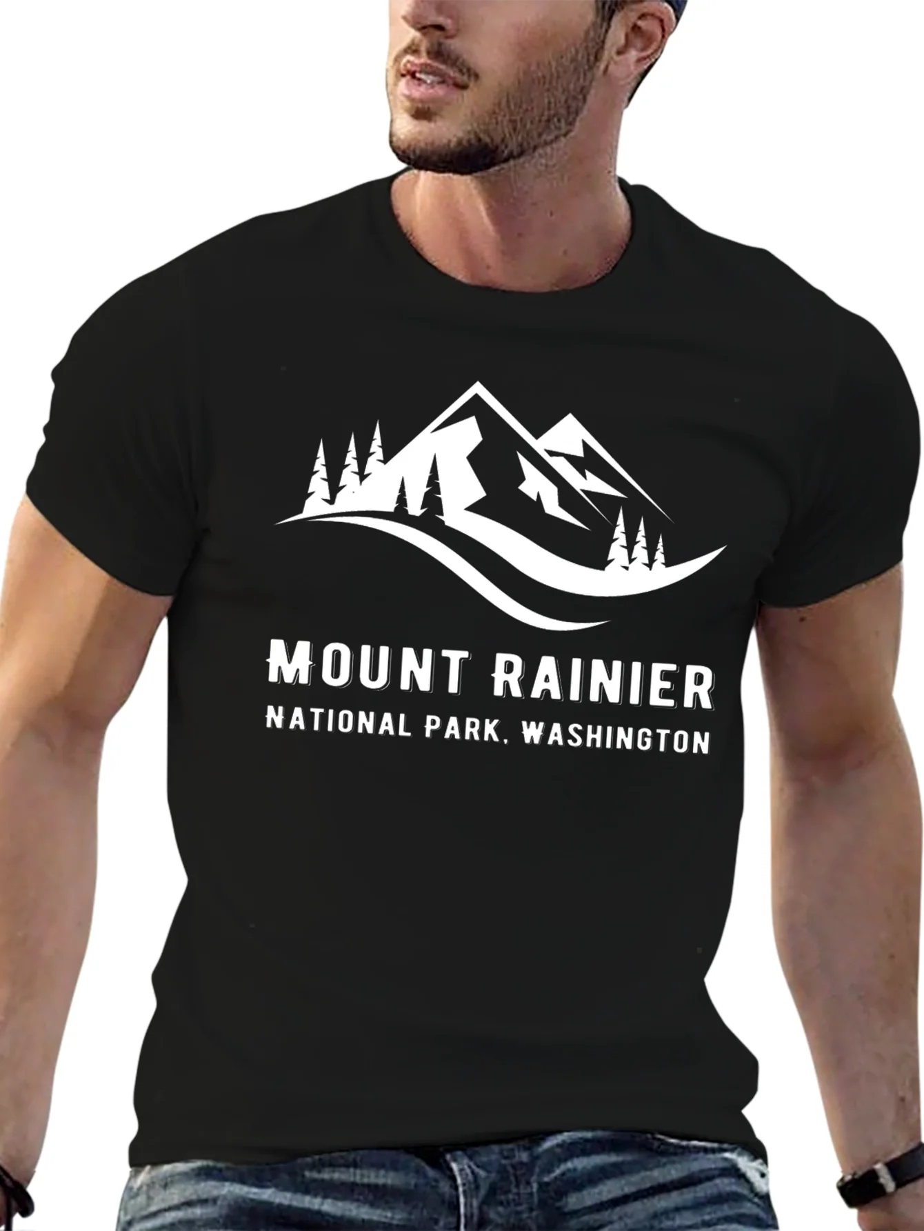Mount Rainier National Park Black T-Shirt