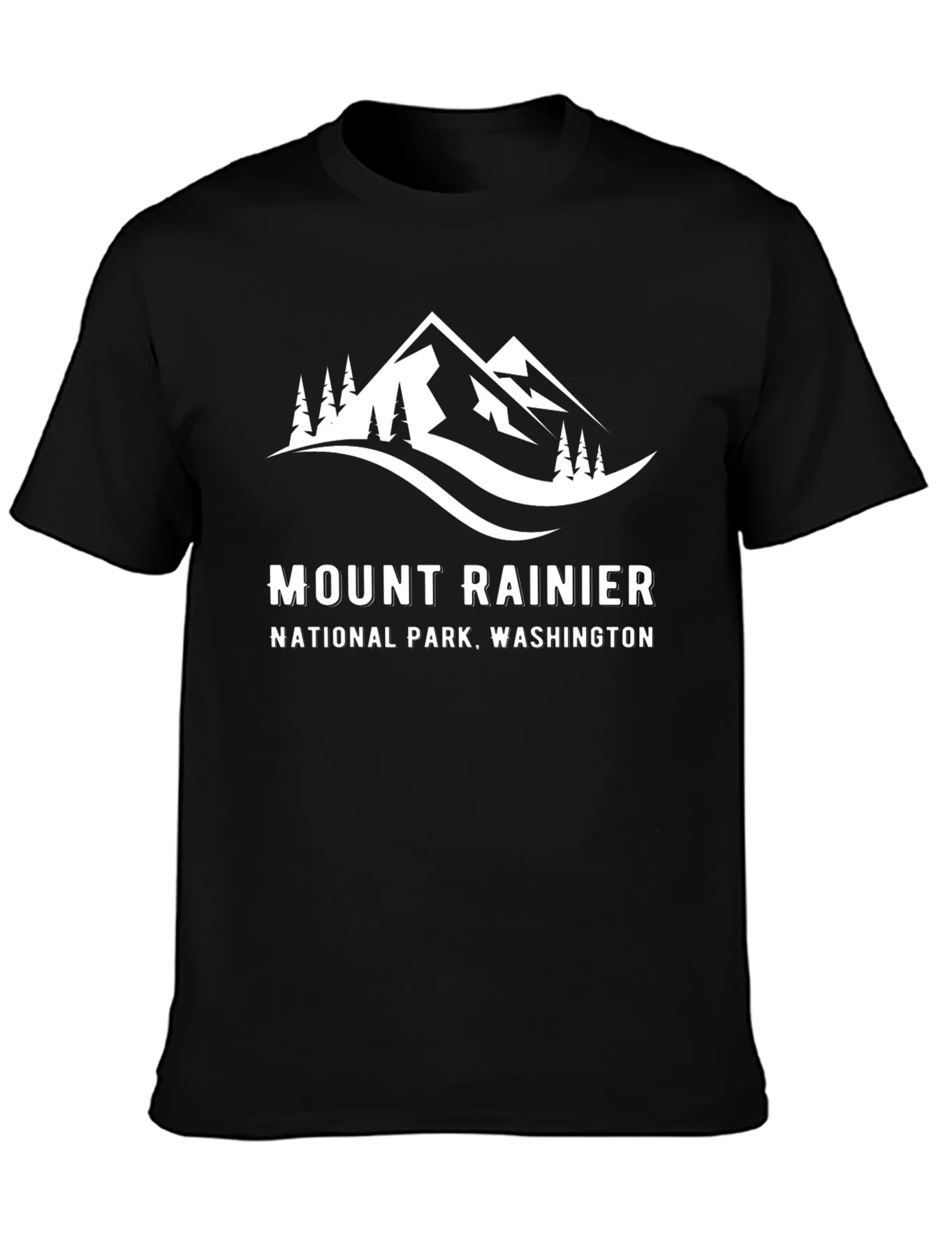 Mount Rainier National Park Black T-Shirt