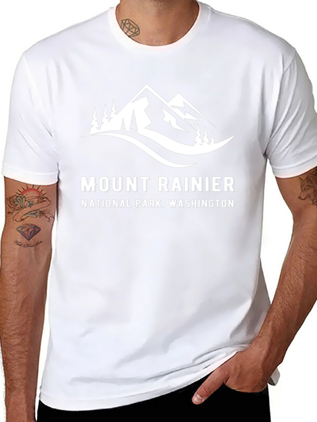 Mount Rainier National Park Black T-Shirt