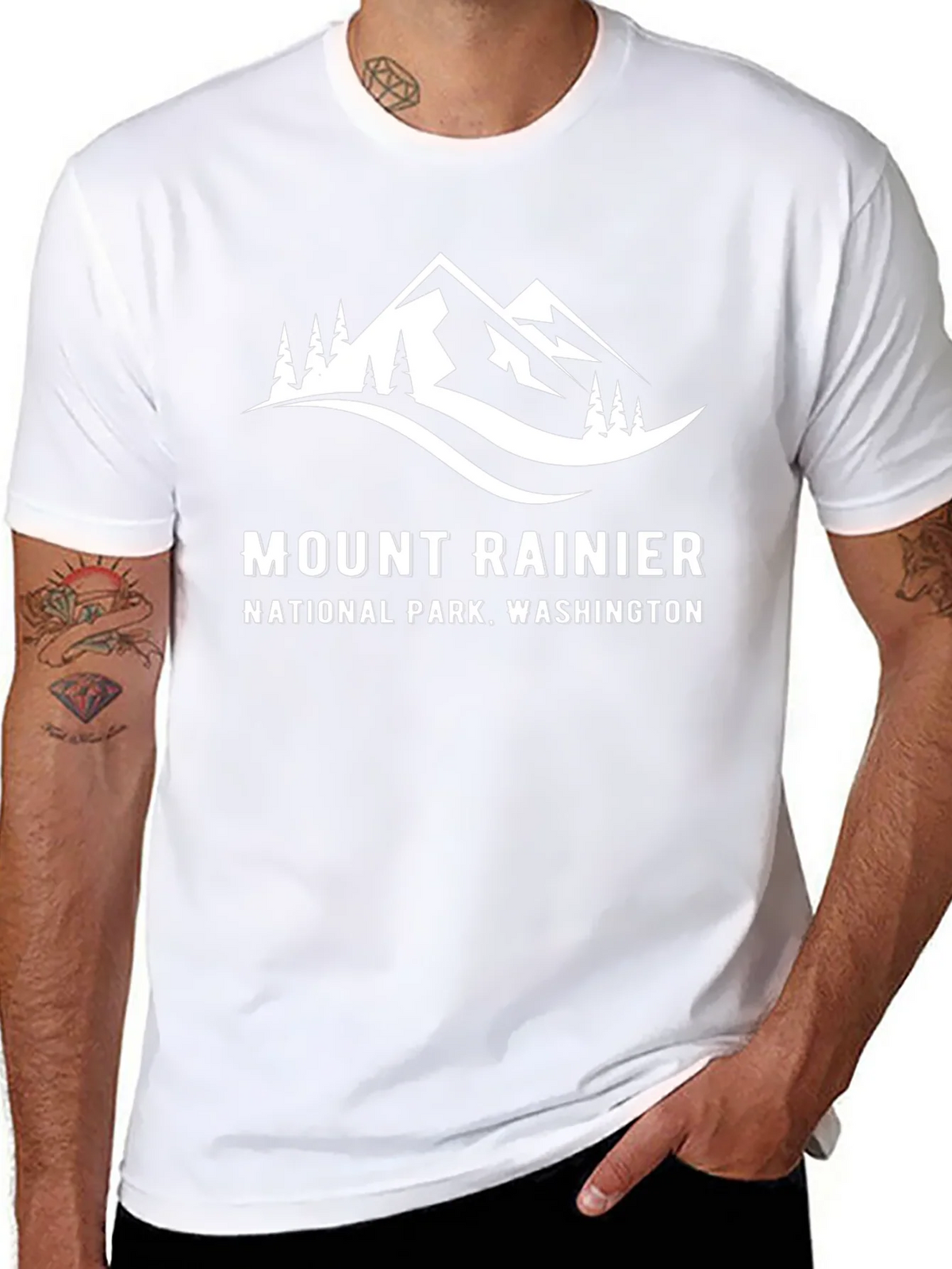 Mount Rainier National Park Black T-Shirt
