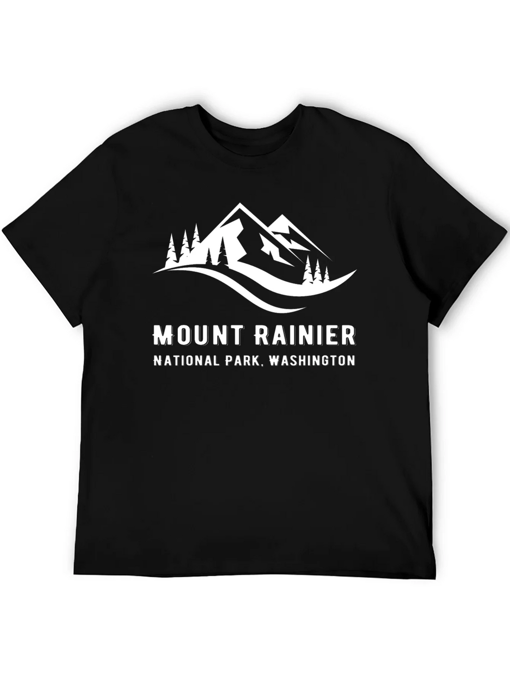 Mount Rainier National Park Black T-Shirt