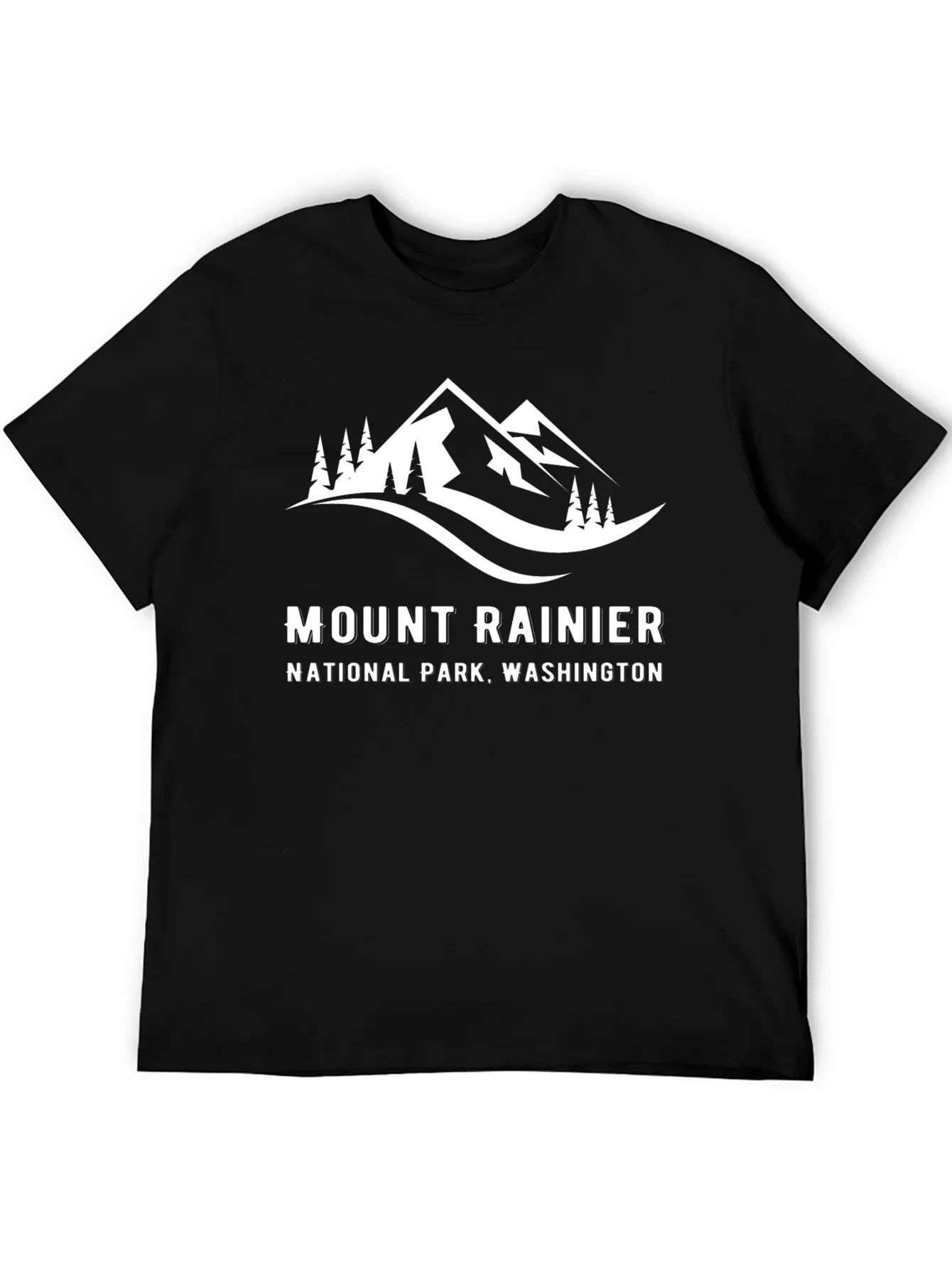Mount Rainier National Park Black T-Shirt