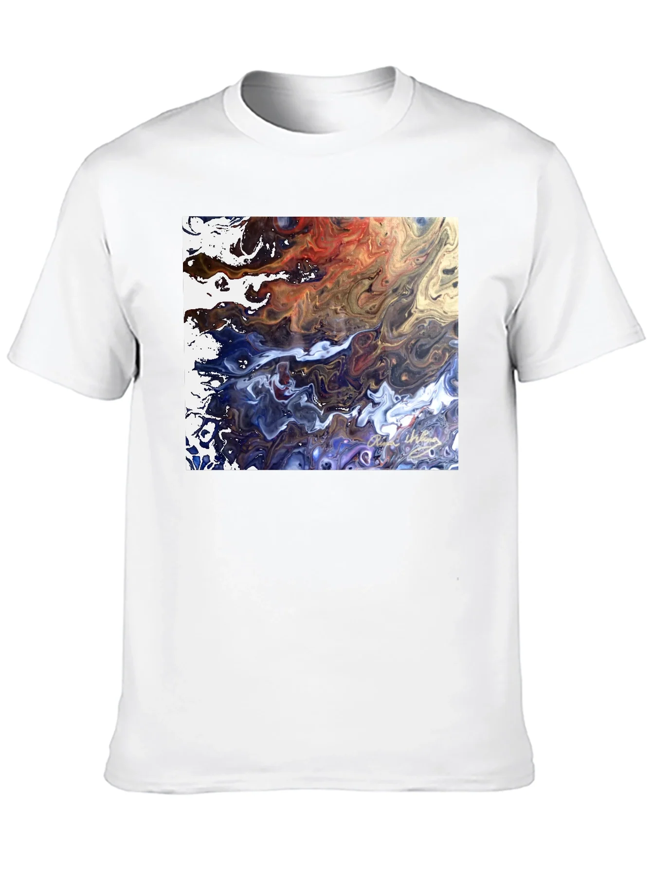 Abstract Art Graphic Tee - Modern Fluid Design