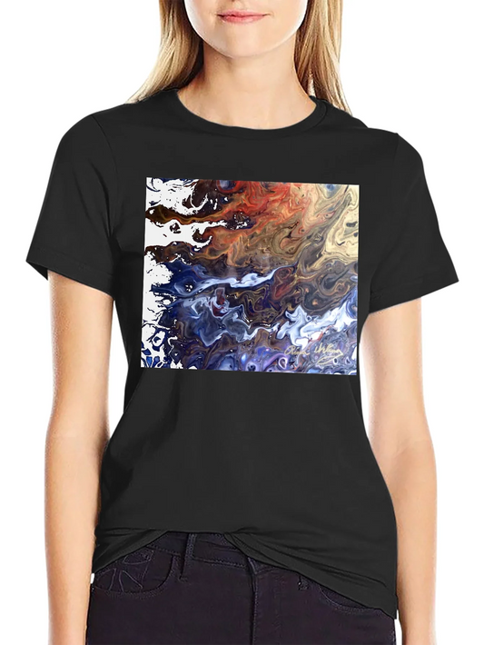 Abstract Art Graphic Tee - Modern Fluid Design