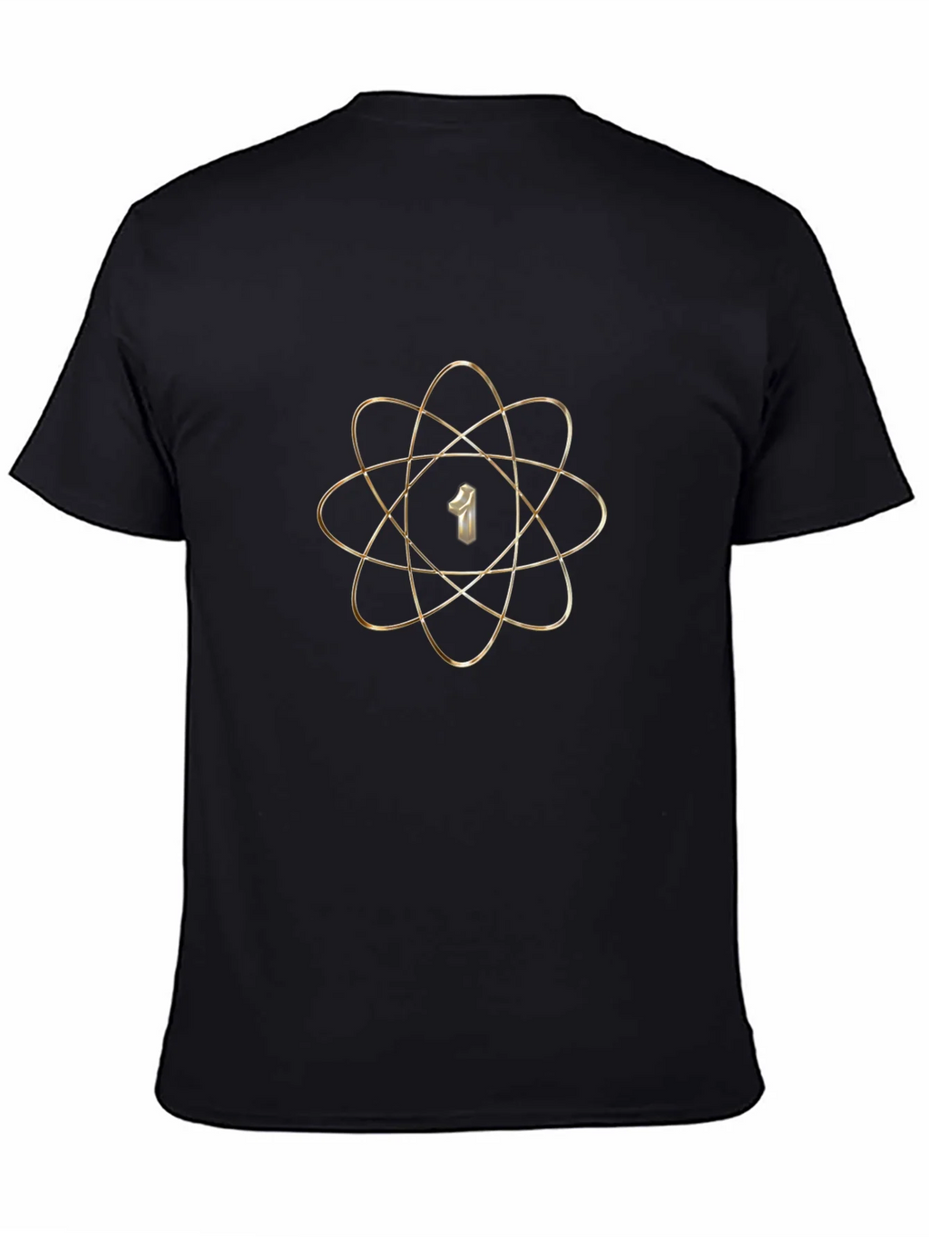 Atom Number 1 Graphic Print Black T-Shirt