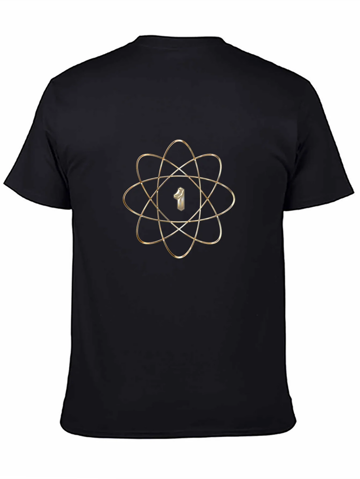 Atom Number 1 Graphic Print Black T-Shirt