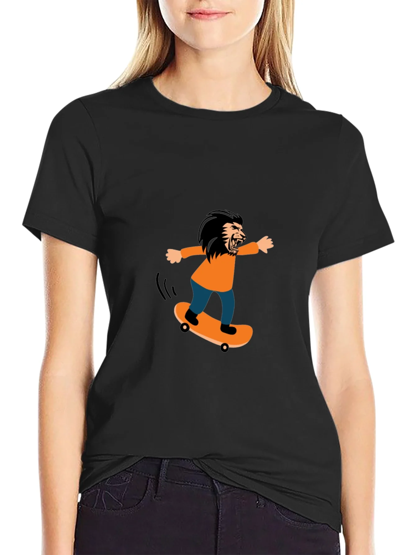 Skateboarding Lion Graphic Tee
