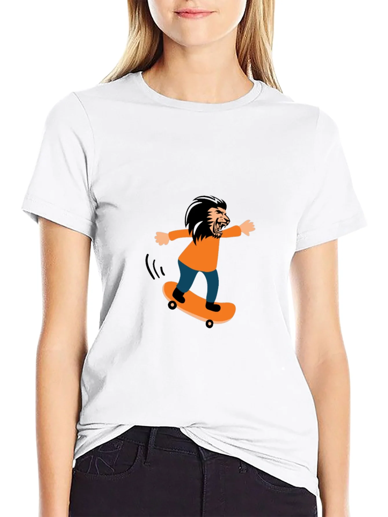Skateboarding Lion Graphic Tee