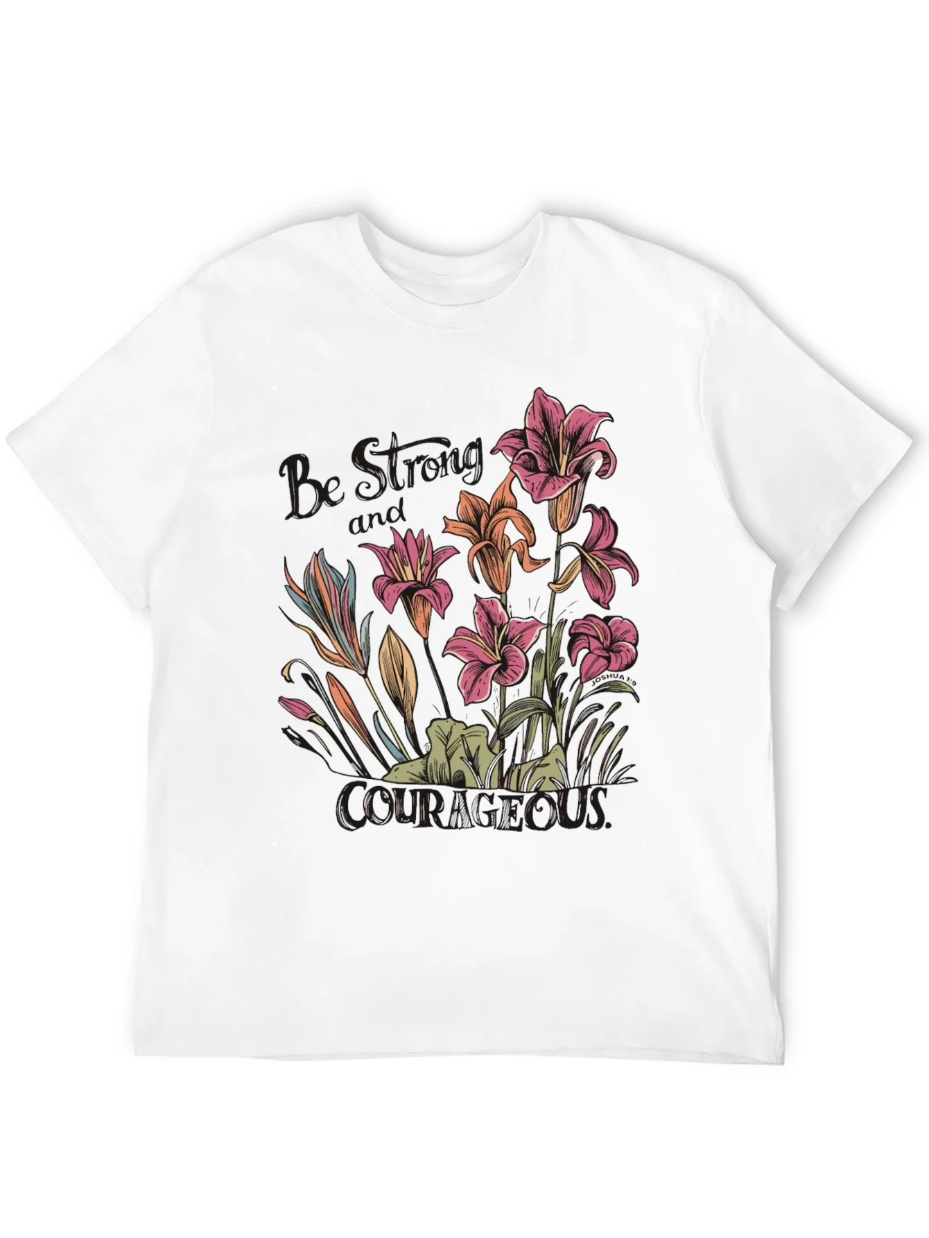 Floral Courage Tee - Black Graphic T-Shirt
