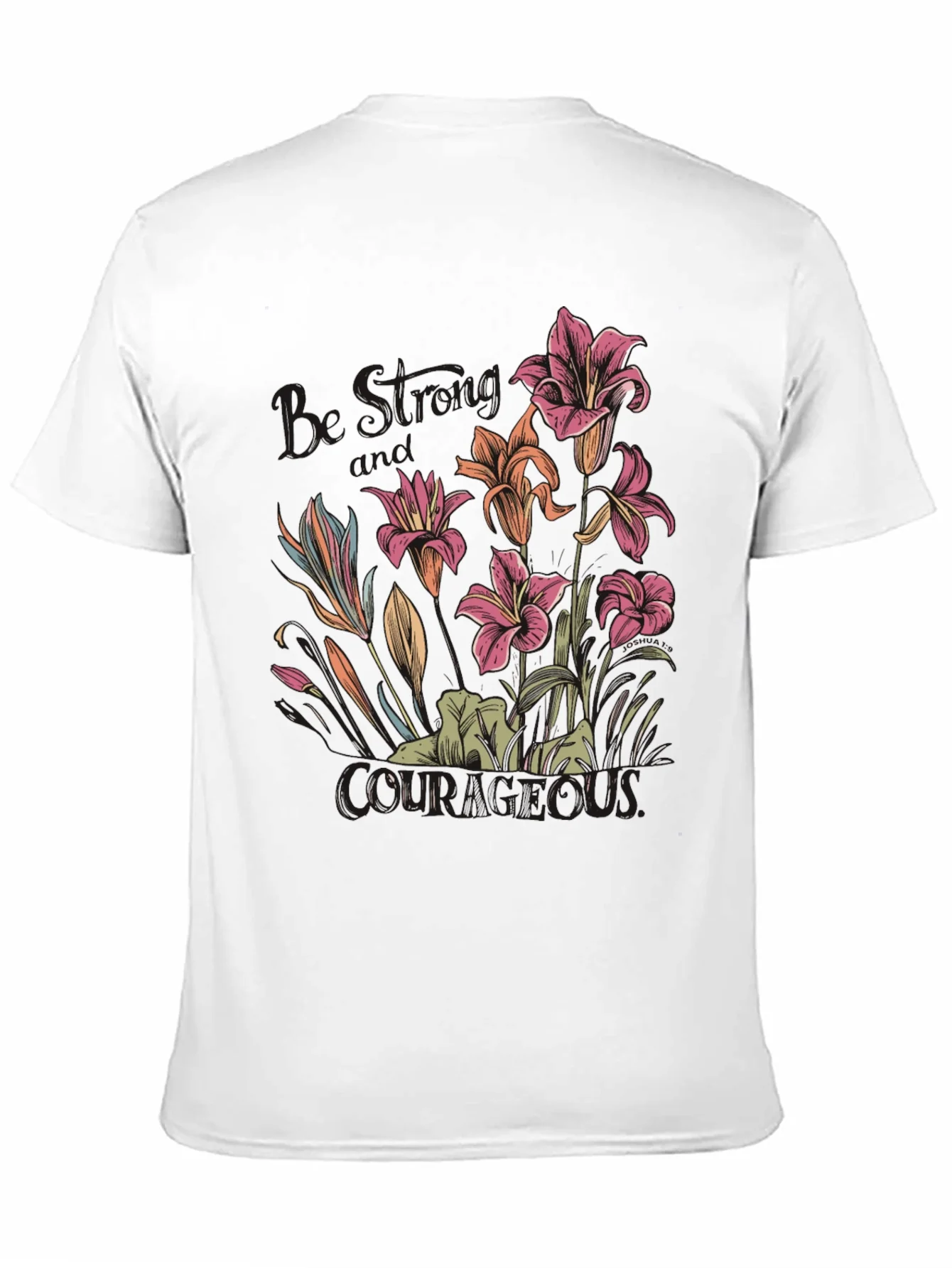 Floral Courage Tee - Black Graphic T-Shirt
