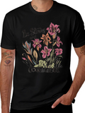 Floral Courage Tee - Black Graphic T-Shirt