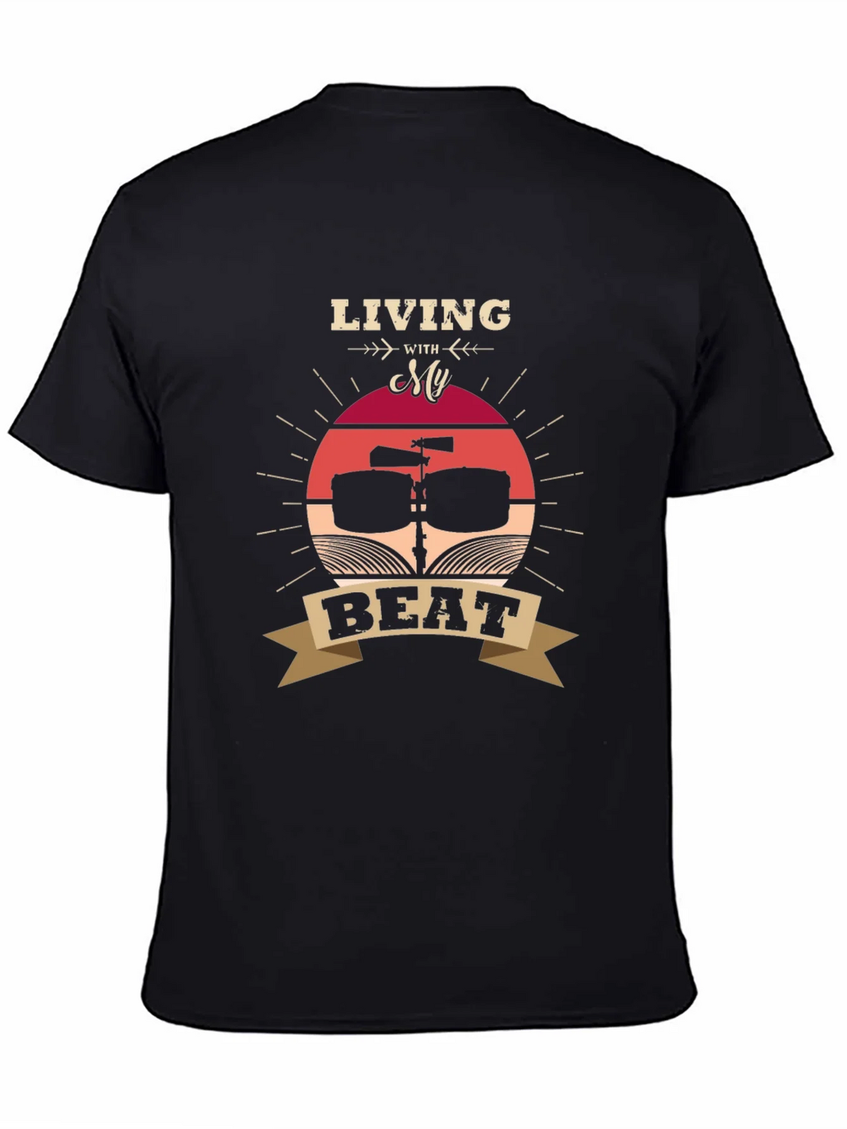 Living With My Beat T-Shirt - Music Lover Tee