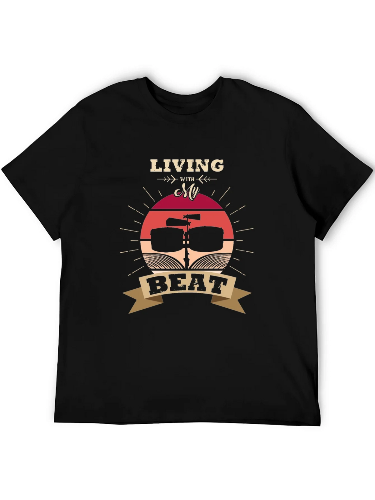 Living With My Beat T-Shirt - Music Lover Tee