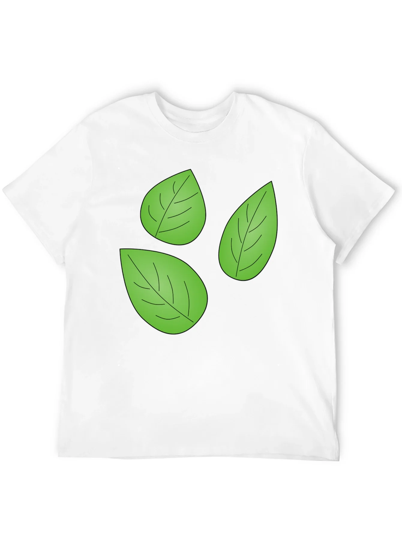 Leaf Pattern Black T-Shirt