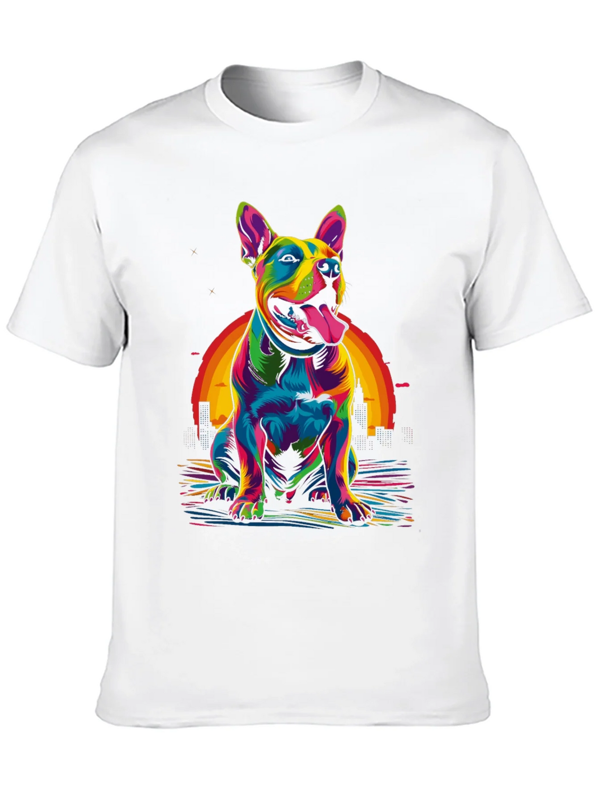 Colorful Dog Graphic T-Shirt