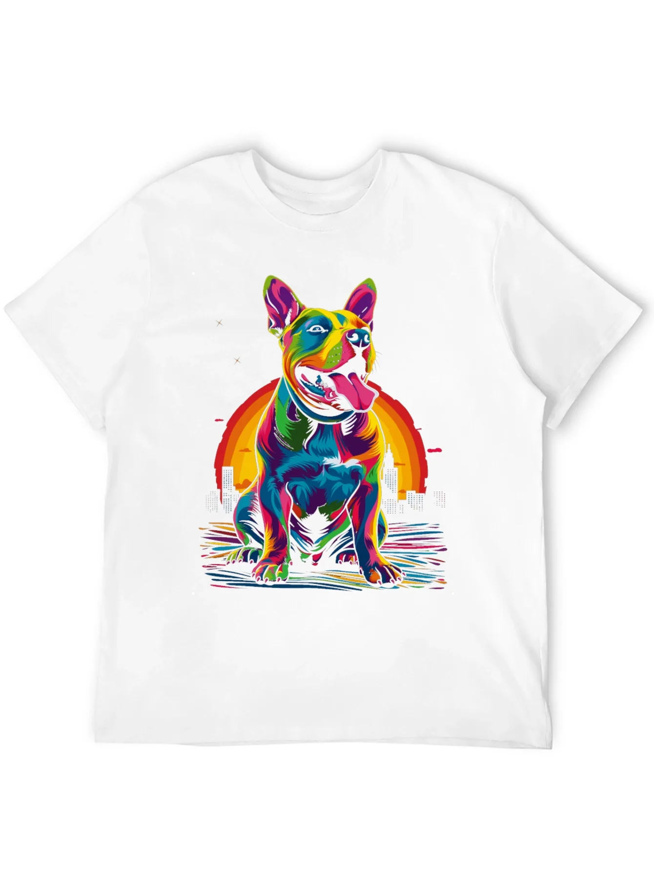 Colorful Dog Graphic T-Shirt