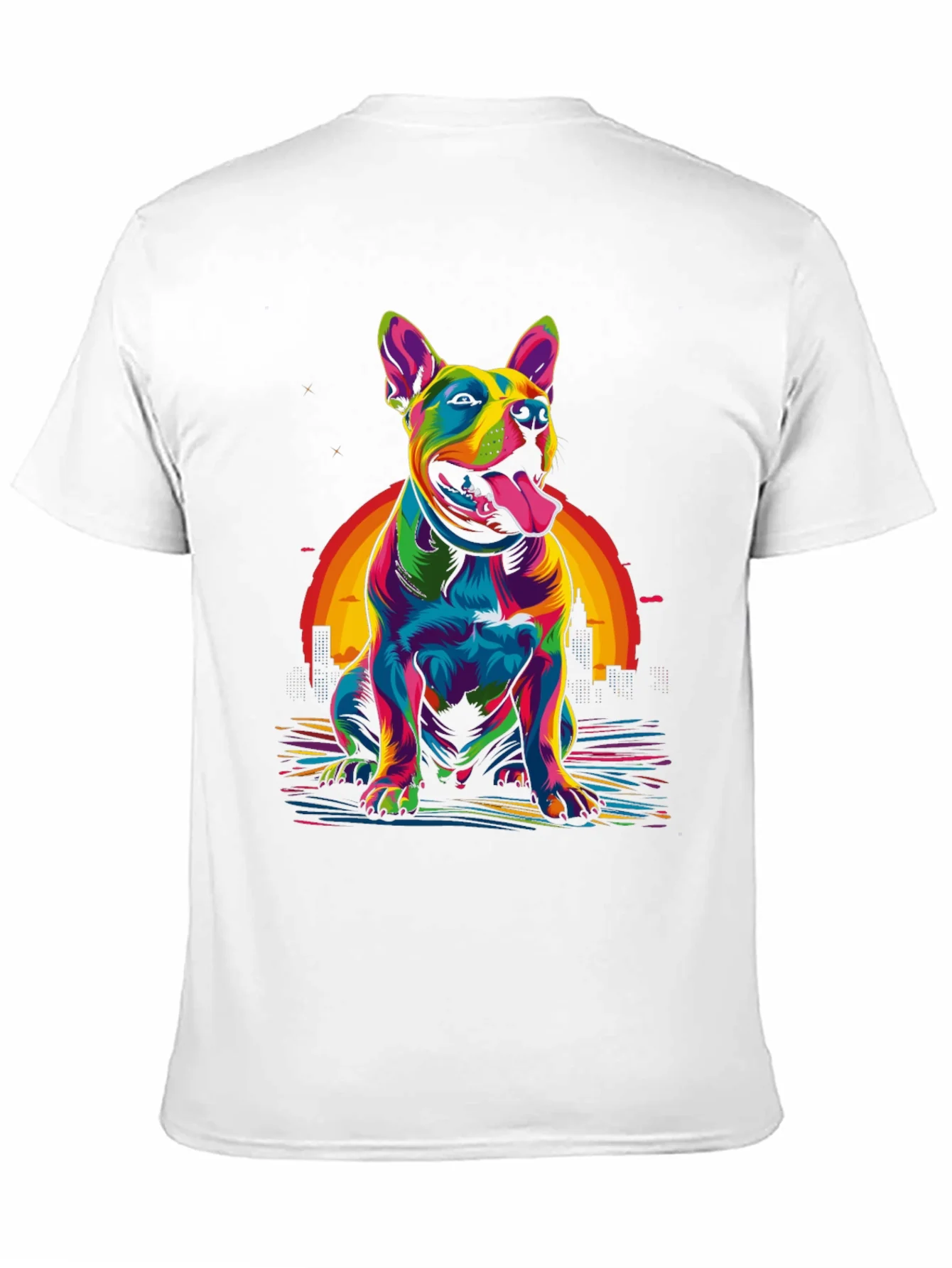 Colorful Dog Graphic T-Shirt